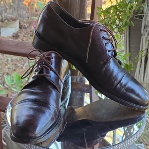 Pertini Dark Brown Leather Derby Shoe Size 10.5